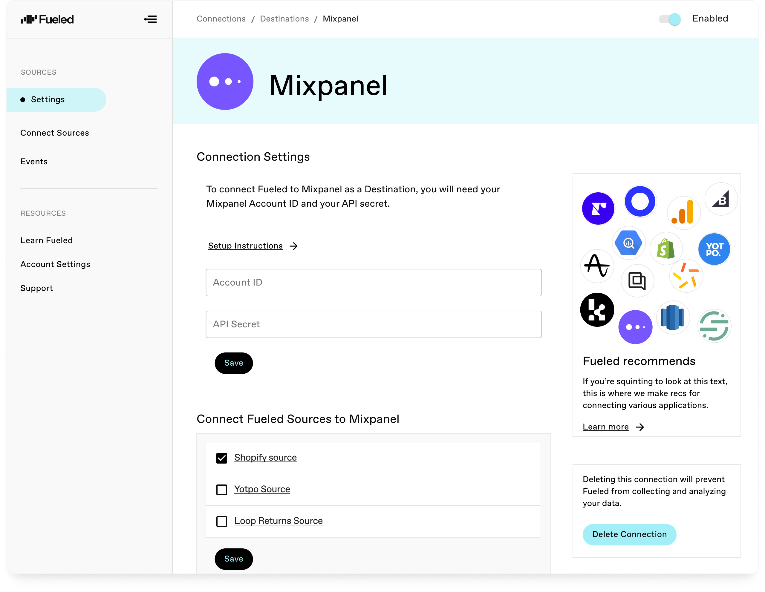 Screenshot of our Mixpanel integration.